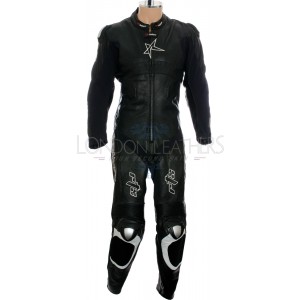SALE - RTX Panther Black Sports Biker Race Leather Suit